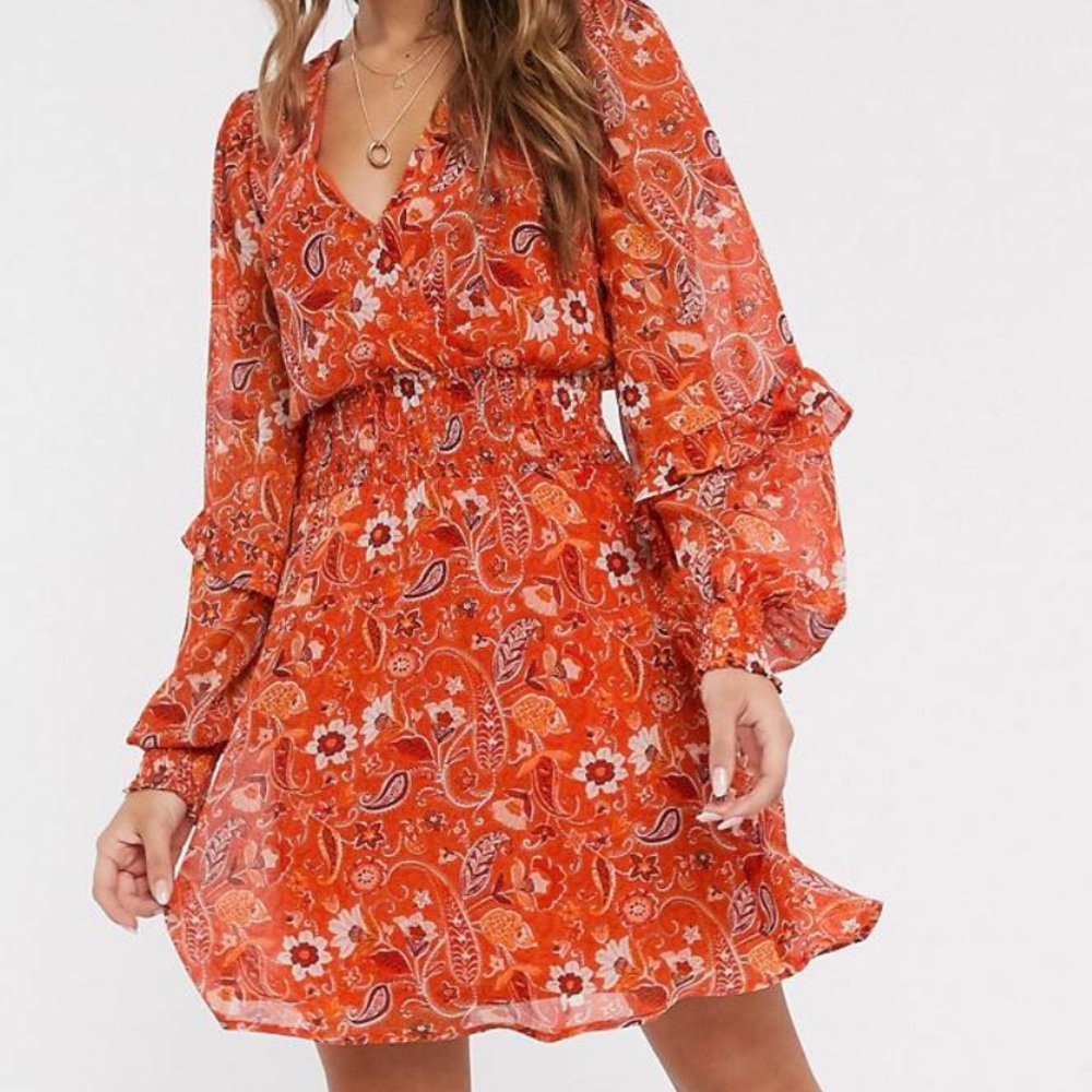 Stradivarius Frill Mini Dress Sz L
